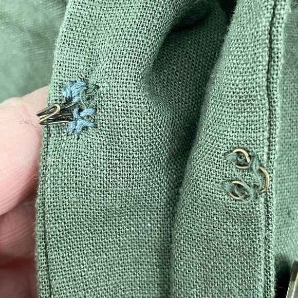 Free People Women's Cinched Waist Double Breasted Blazer Green Small Military - Picture 7 of 10